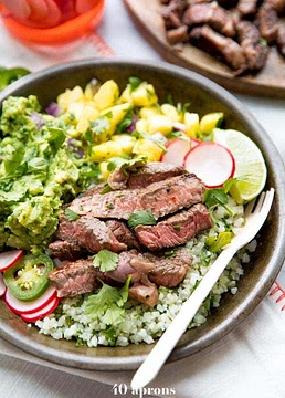 Steak Taco Bowls (Street Taco Inspired, Whole30, Paleo)
