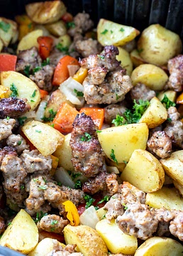 Air Fryer Sausage Potato Hash Breakfast