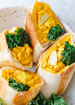 Vegan High-Protein Tofu Scramble Breakfast Burrito